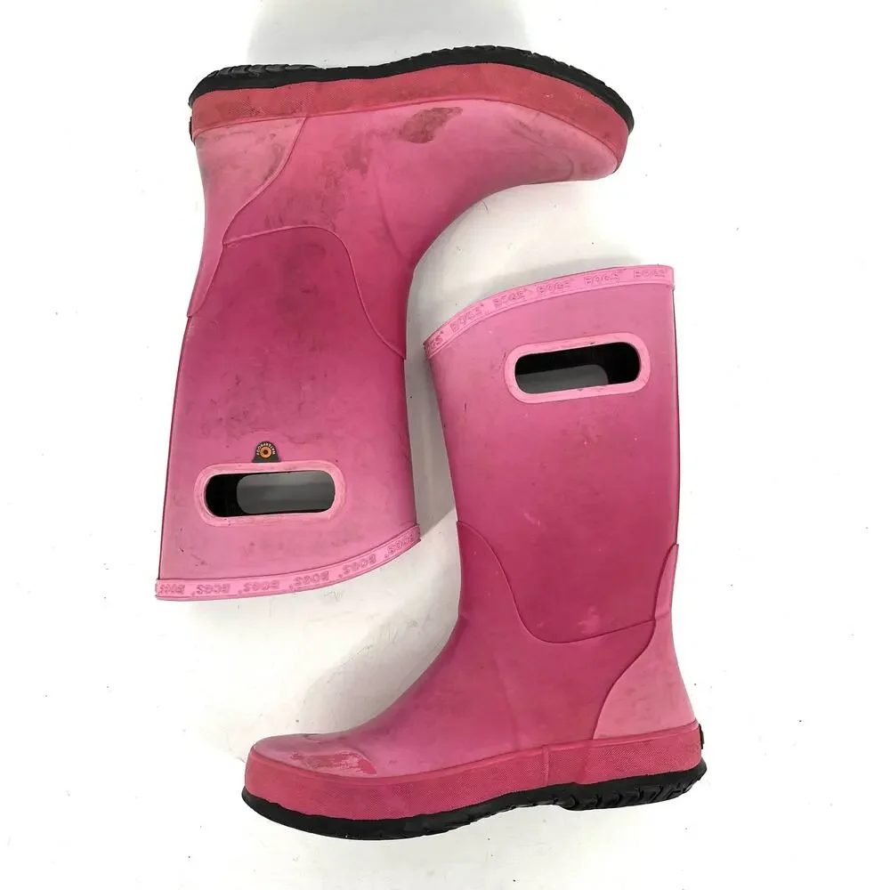 Bogs Youth 4 Tall Pink‎ Pull on Waterproof Rain Winter Boots
